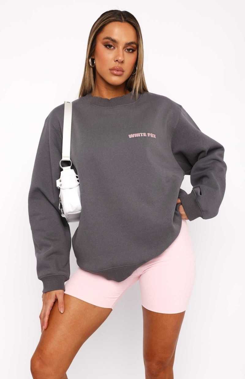 White Fox Love Burst Oversized Sweater Volcanic | QSPRVL-041