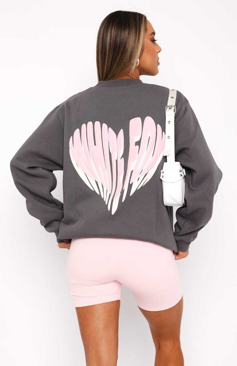 White Fox Love Burst Oversized Sweater Volcanic | QSPRVL-041