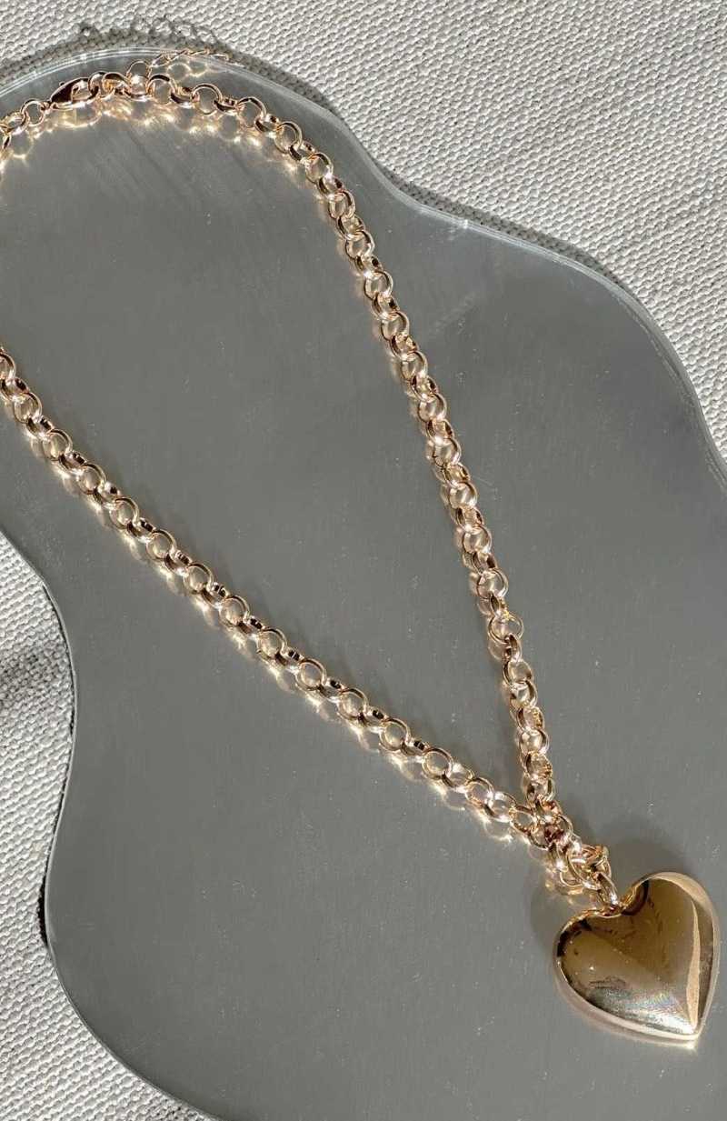 White Fox Love Language Pendant Necklace Gold | YTGLCH-259