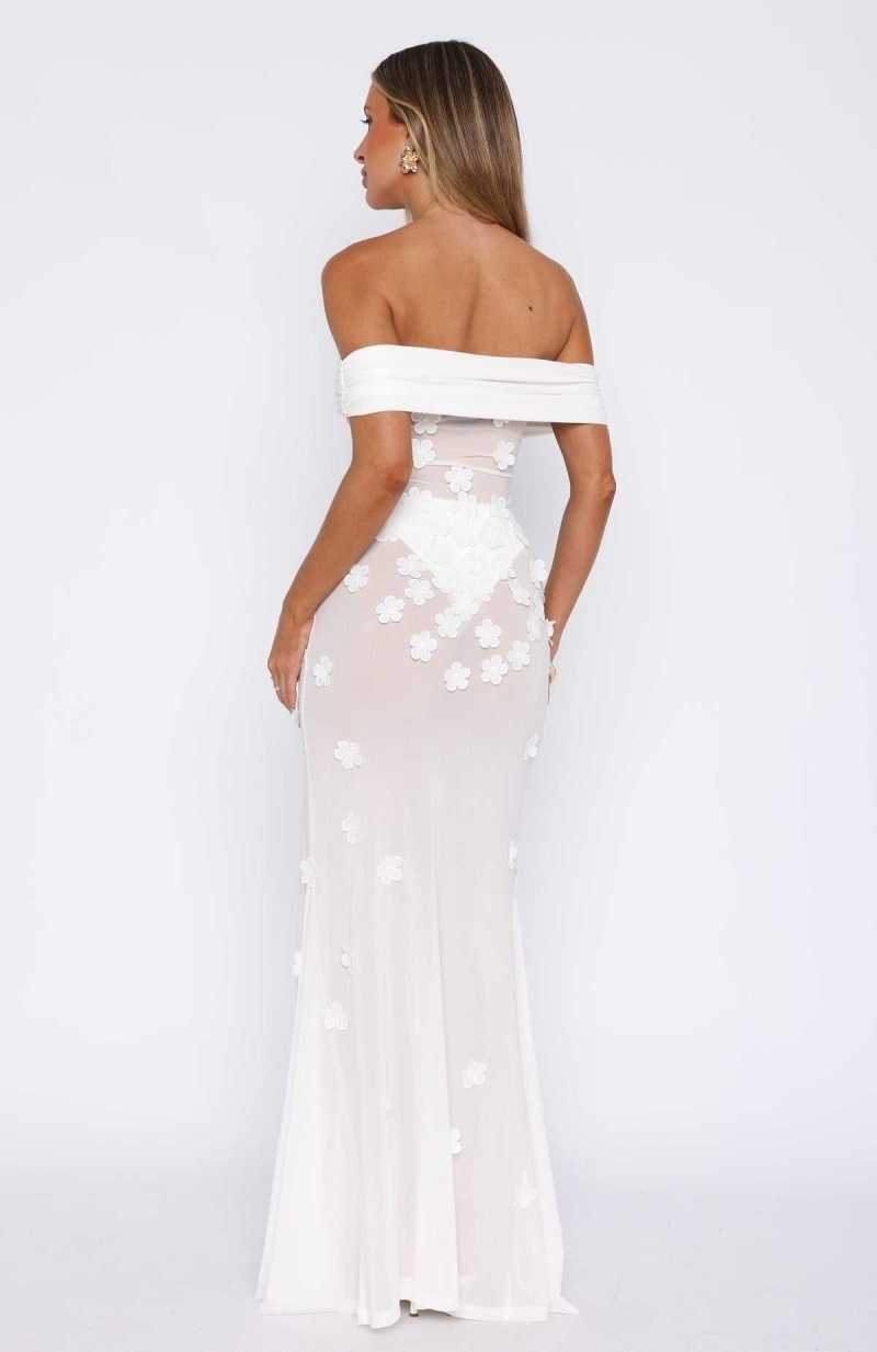 White Fox Loved The Most Maxi Dress White | HVJYGX-928
