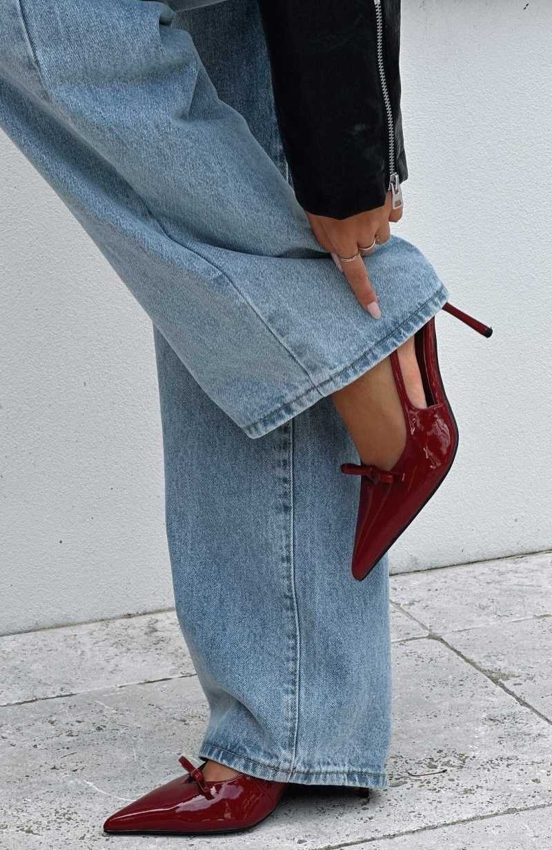 White Fox Make Me Blush Heels Cherry | LTZBRU-684