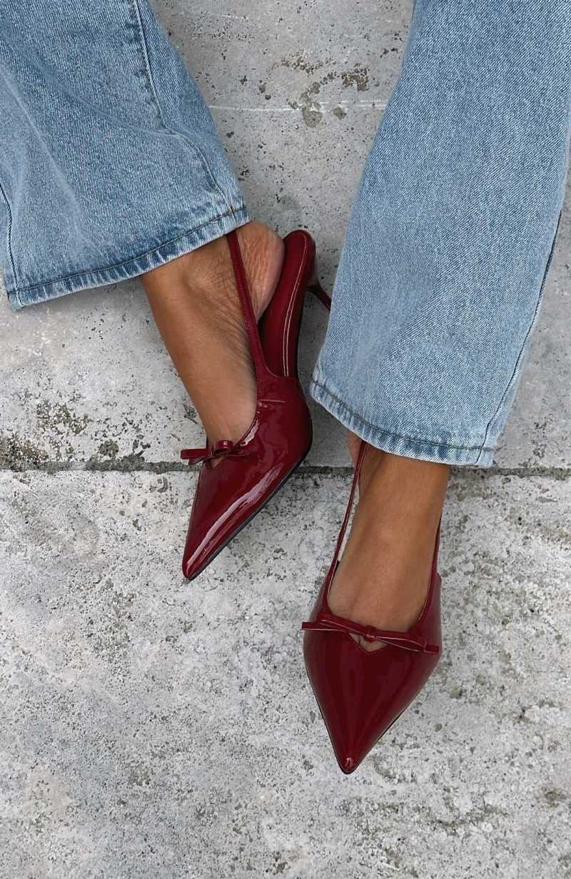 White Fox Make Me Blush Heels Cherry | LTZBRU-684
