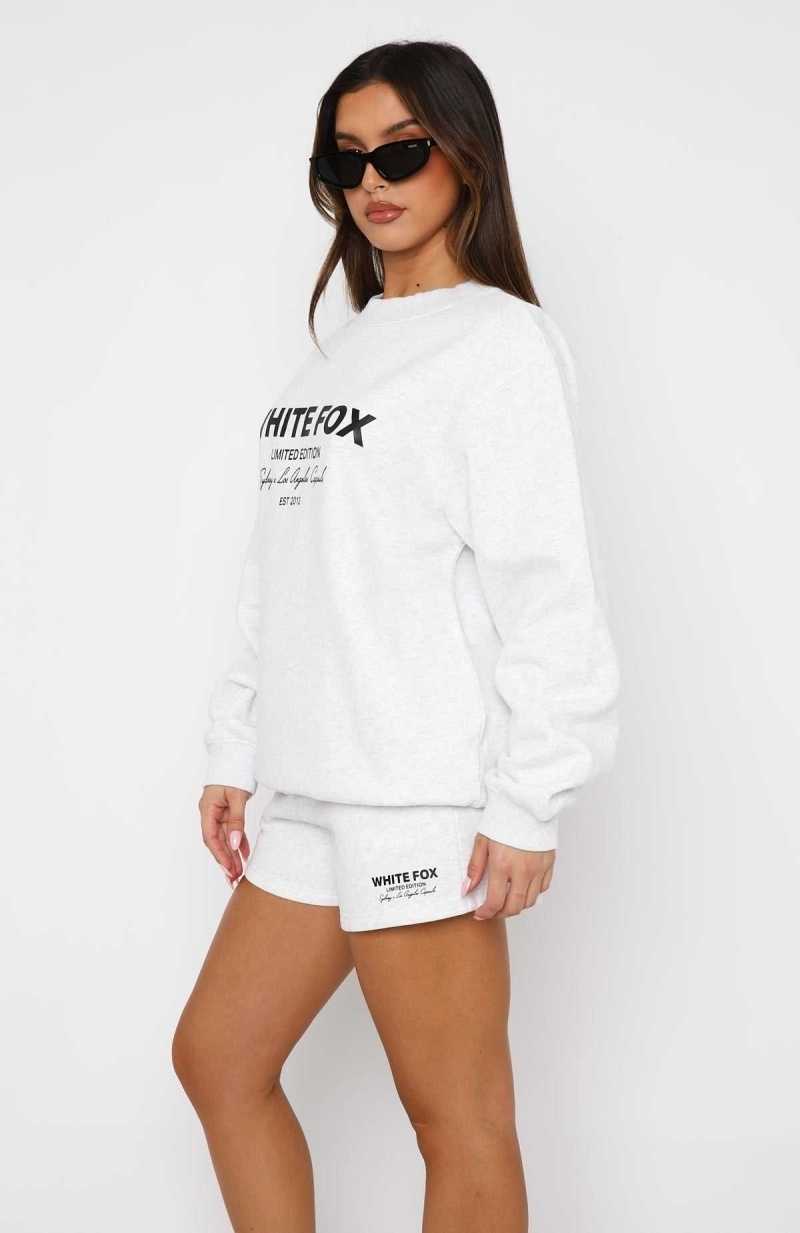White Fox Manifest It Oversized Sweater Grey Marle | IQJFKD-158
