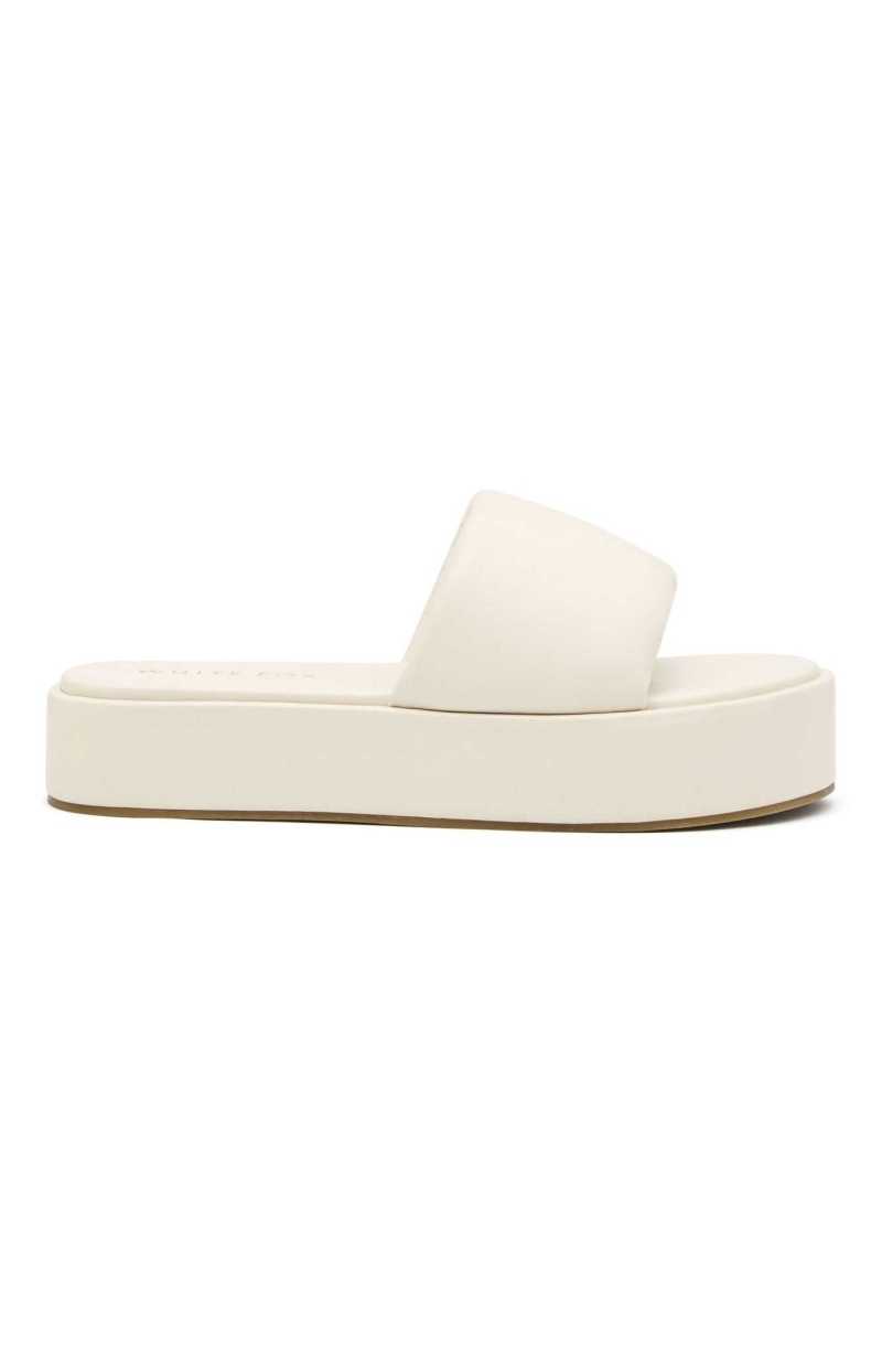 White Fox Matea Platform Slides Bone | QDVBCI-927