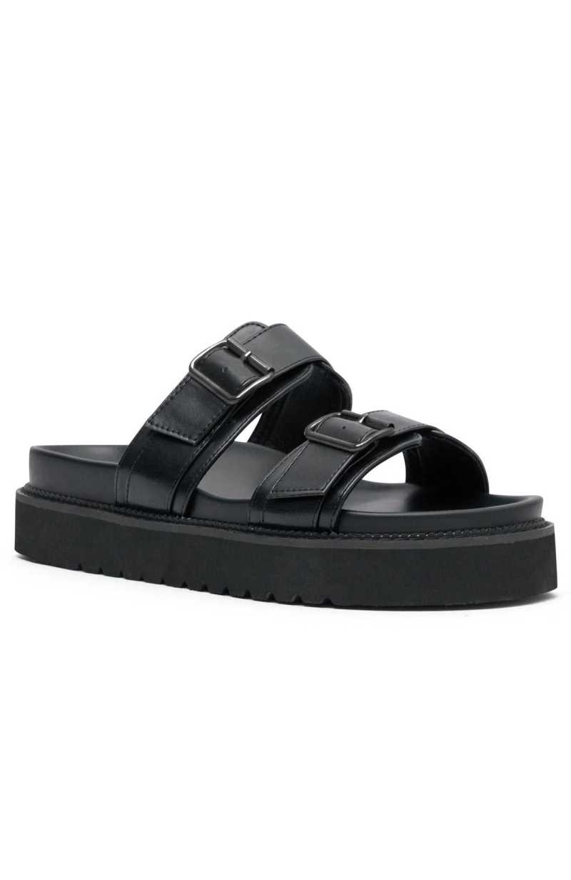 White Fox Mila Slides Black | MYDHAW-501