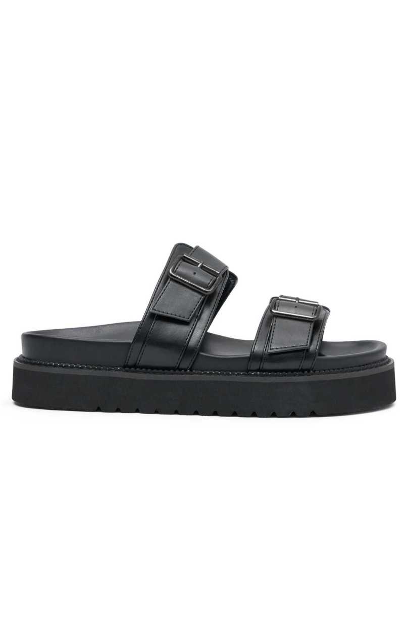 White Fox Mila Slides Black | MYDHAW-501
