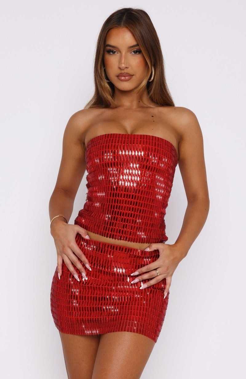White Fox Mirror, Mirror Bustier Red | XRYFHT-120