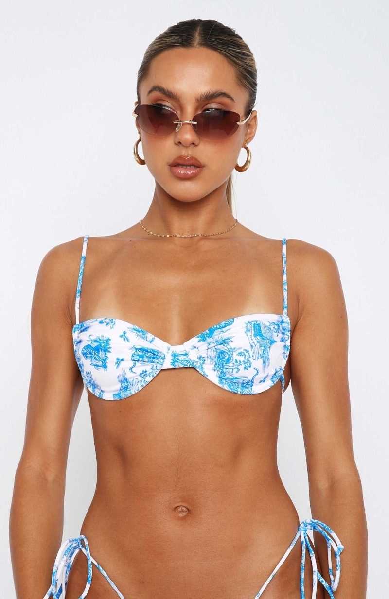 White Fox More Than A Dream Bikini Top Cerulean | RELAGX-279