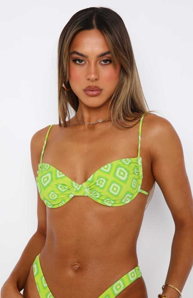 White Fox More Than A Dream Bikini Top Kiwi Diamond | YRIUJB-917