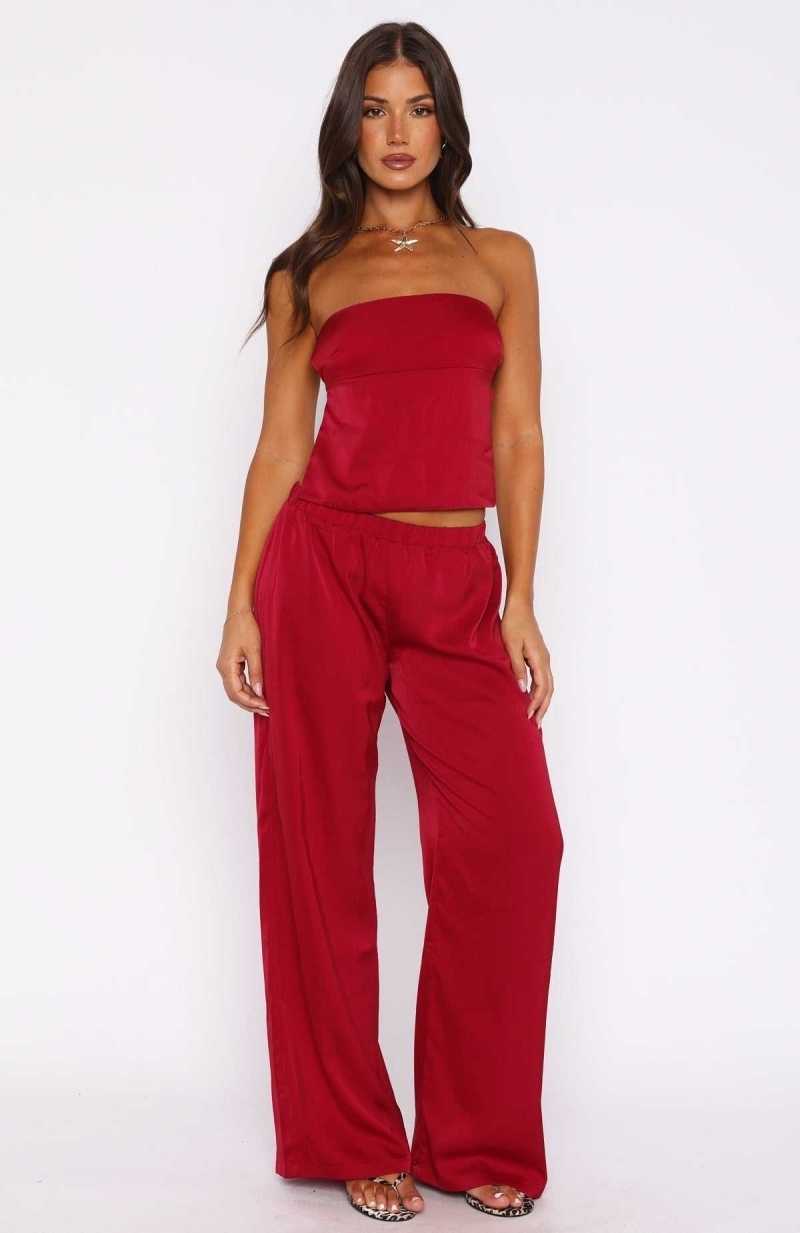 White Fox More To Come Pants Wine | LSHEVA-678