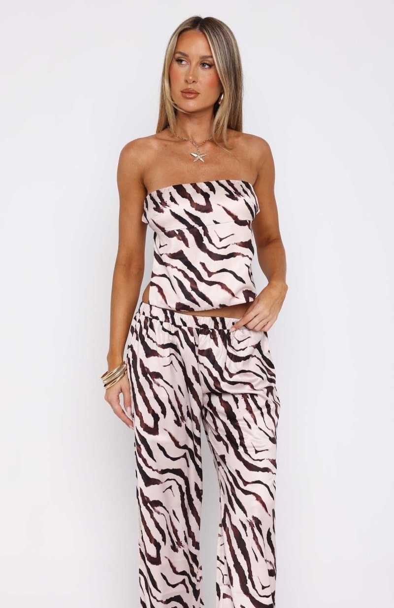 White Fox More To Come Top Hazelnut Stripe | UZLONA-154