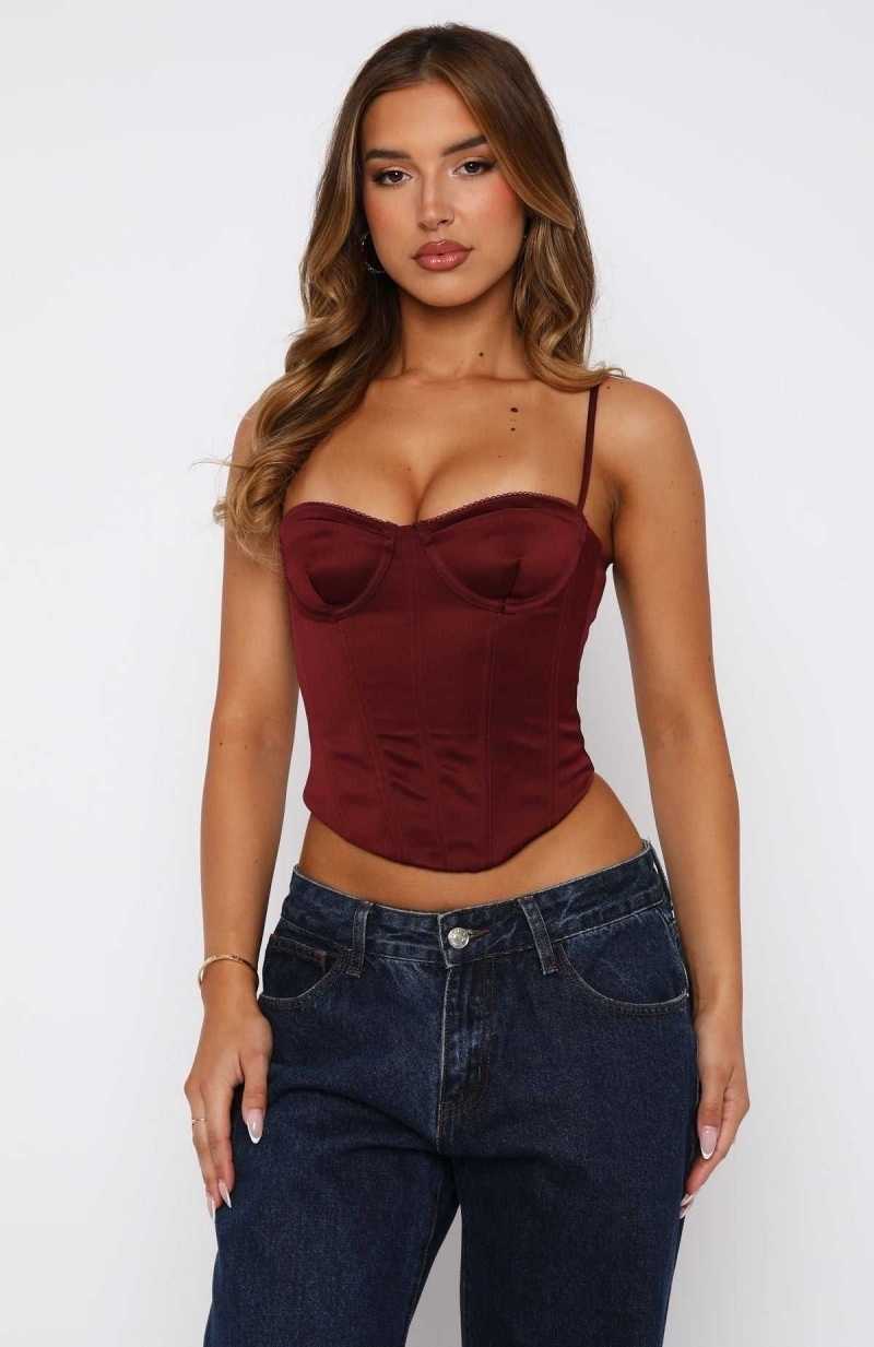 White Fox My Love For You Bustier Wine | ROVNAD-726