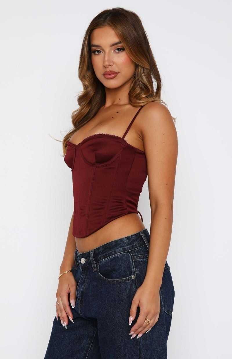 White Fox My Love For You Bustier Wine | ROVNAD-726