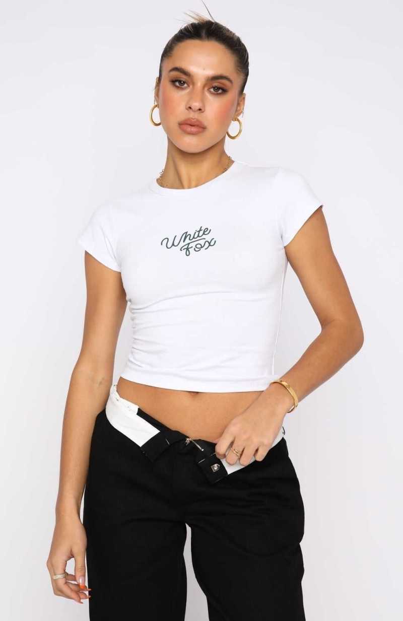 White Fox My Only Wish Baby Tee White | RGYPMX-652