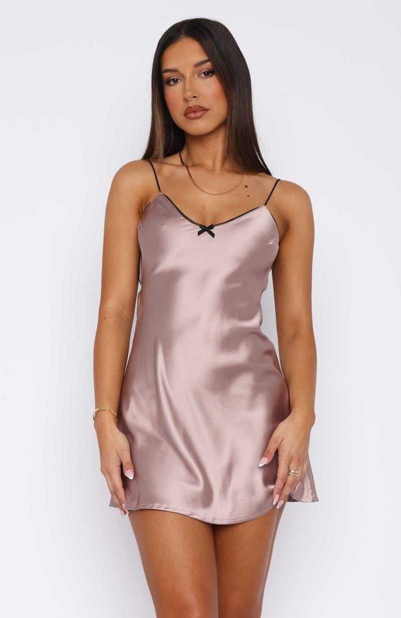 White Fox Nice To Meet You Mini Dress Bronze | PFZBOS-175