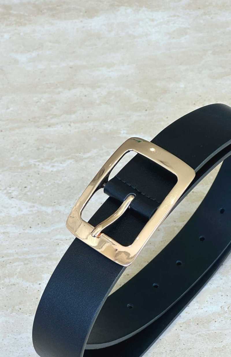 White Fox Nights Like These Belt Black/Gold | HDIOUA-947