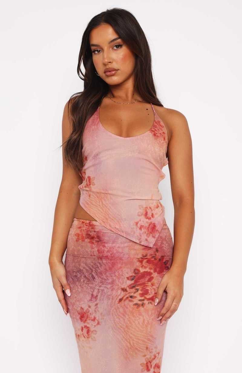 White Fox No Later Halter Top Peach Nectar | BFPCAK-126