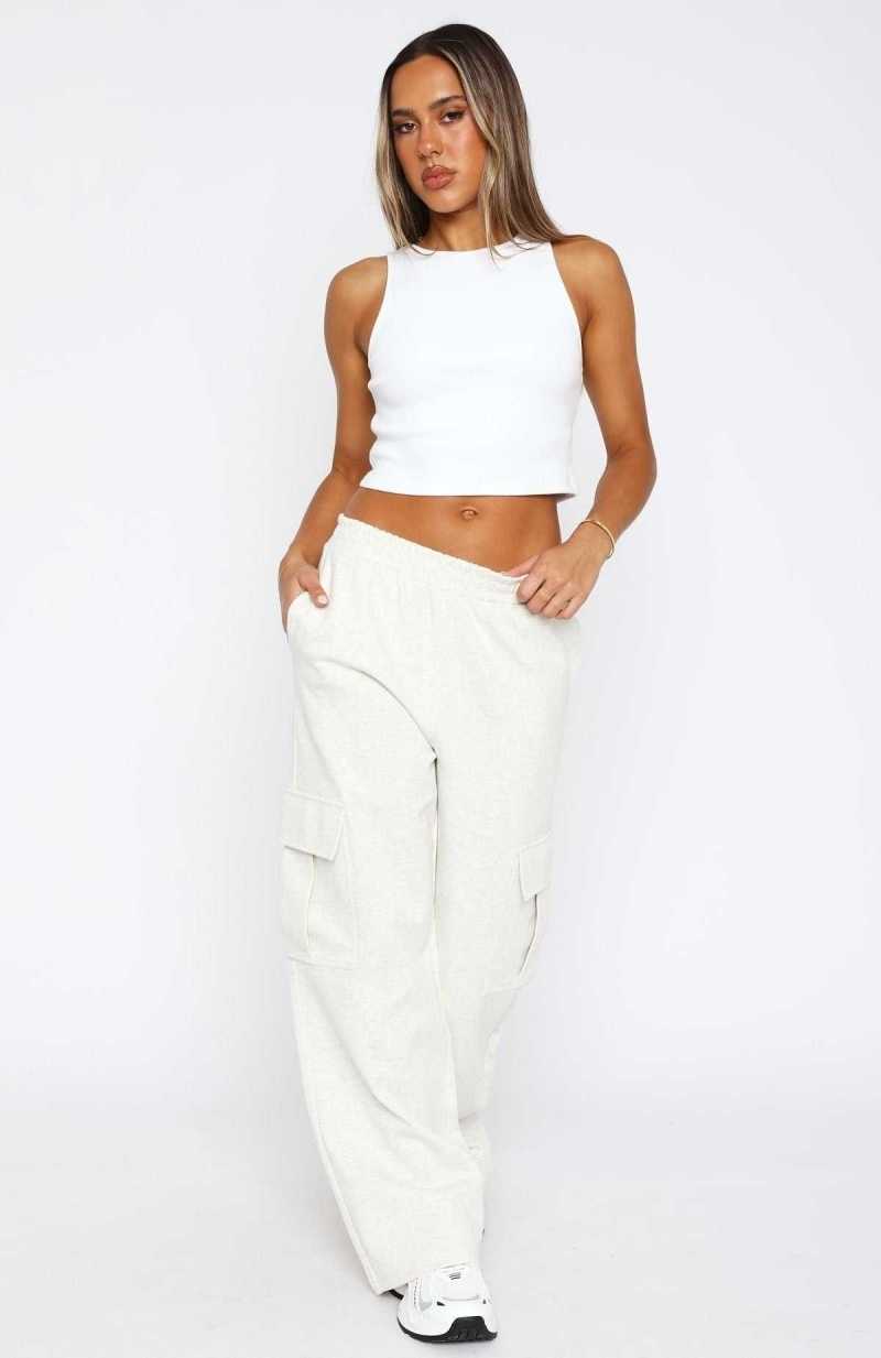 White Fox No Reason To Cry Track Pants Grey Marle | XPTAJW-127