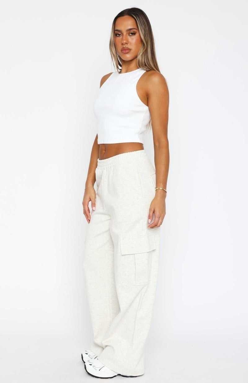 White Fox No Reason To Cry Track Pants Grey Marle | XPTAJW-127
