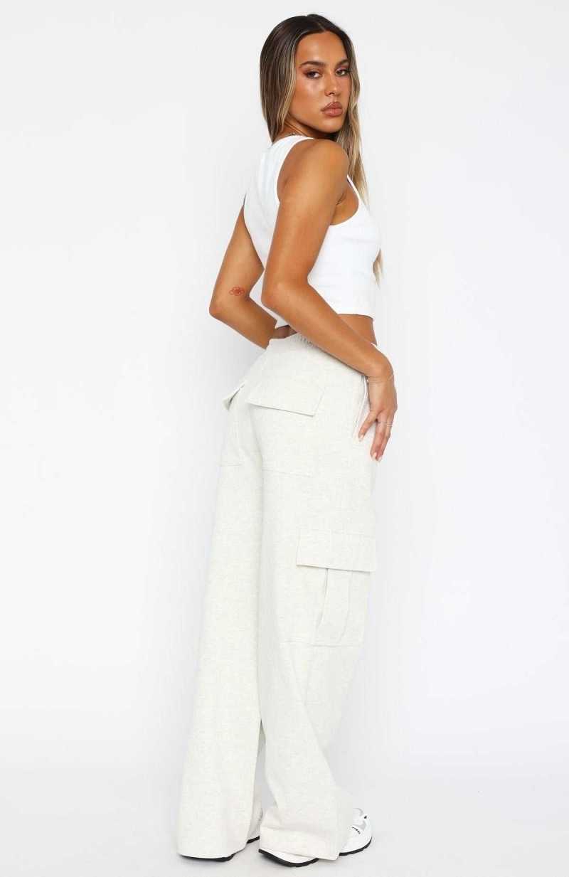 White Fox No Reason To Cry Track Pants Grey Marle | XPTAJW-127
