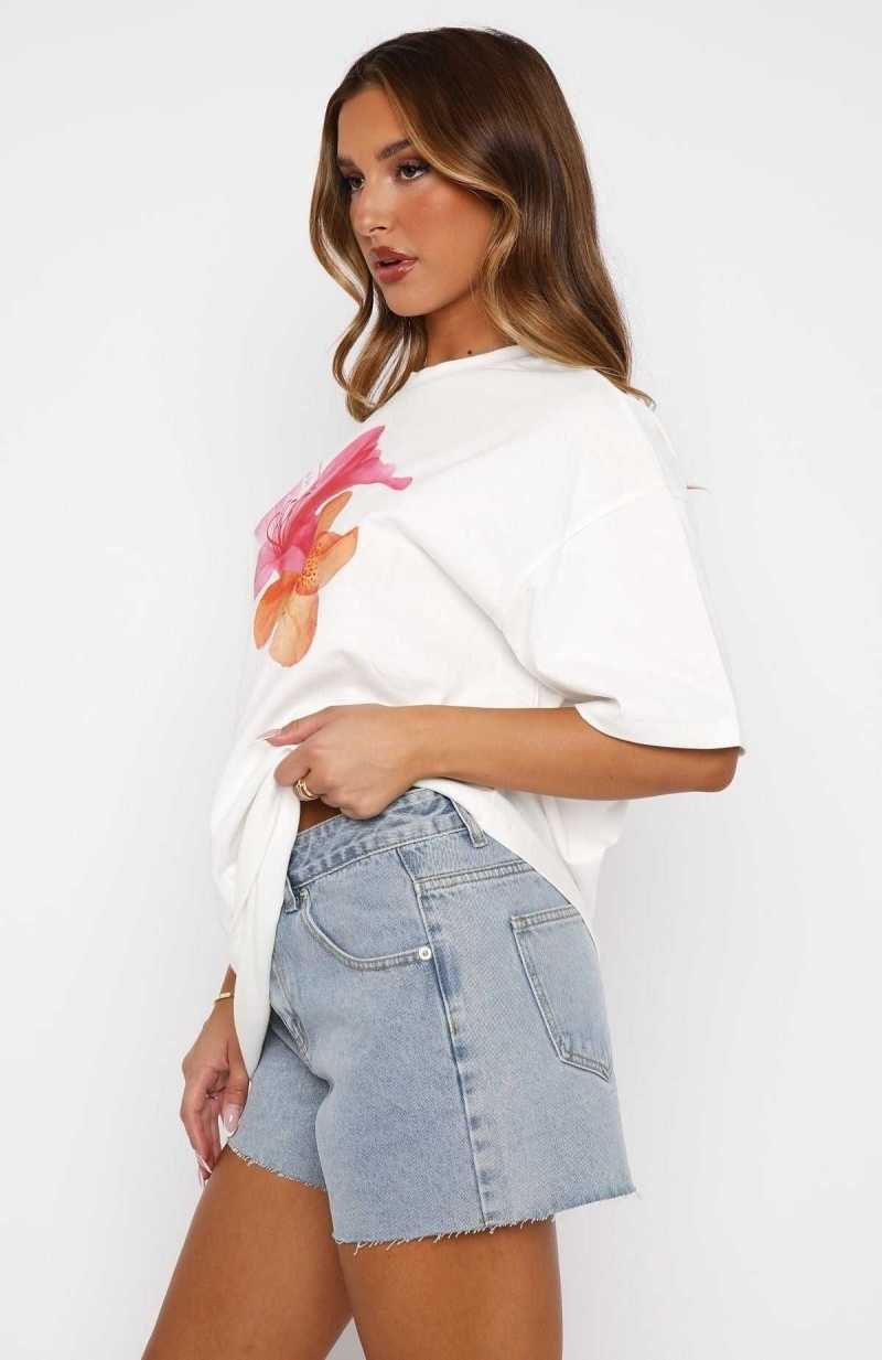 White Fox Not Meant To Be Denim Shorts Light Blue | IBVFJH-203