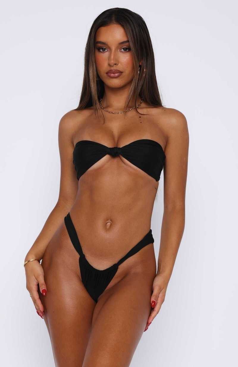 White Fox Ocean Baby Bikini Top Black | KPEIVA-148