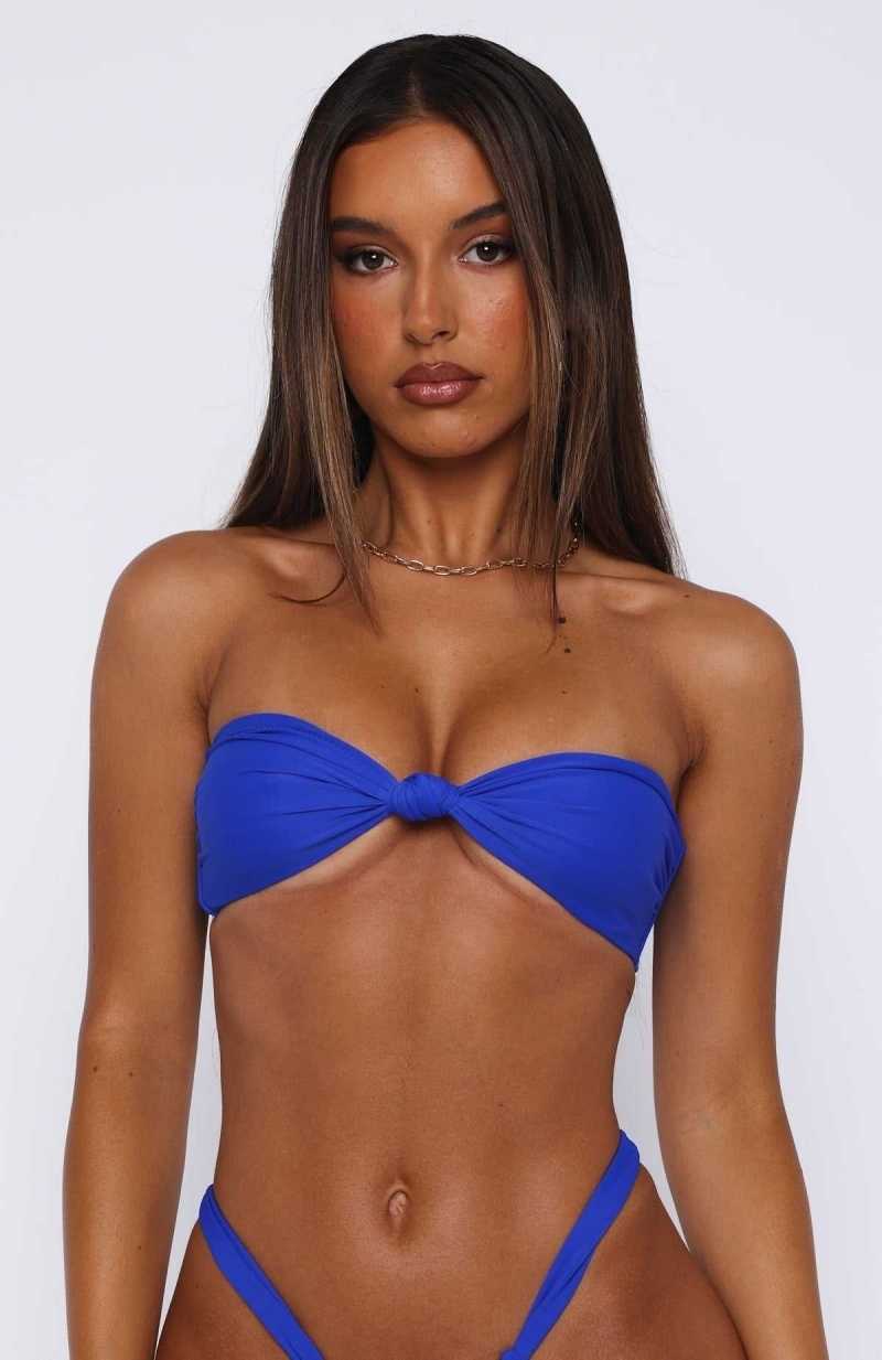 White Fox Ocean Baby Bikini Top Cobalt | QMRFJZ-590