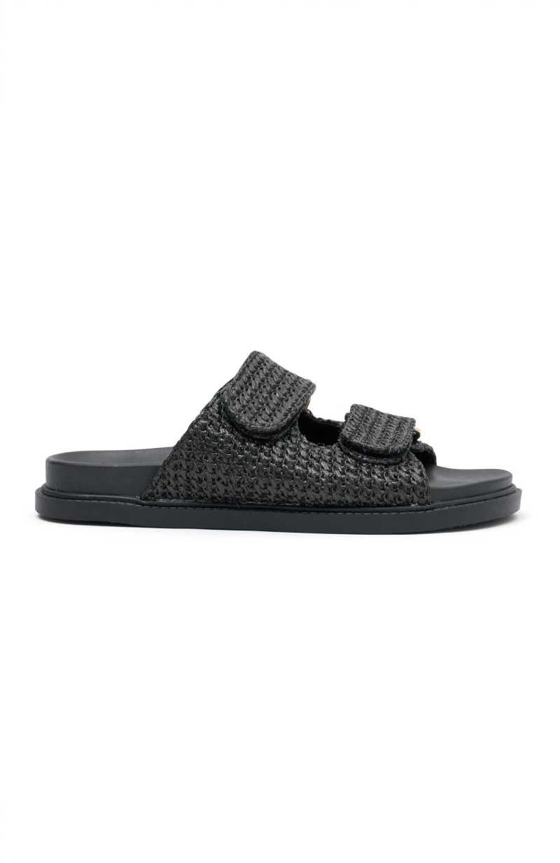 White Fox Off Duty Sandals Black | UDNIYQ-670