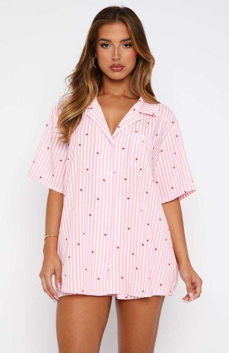 White Fox Offline Pyjama Set Pink Sweetheart | EYZMHT-703