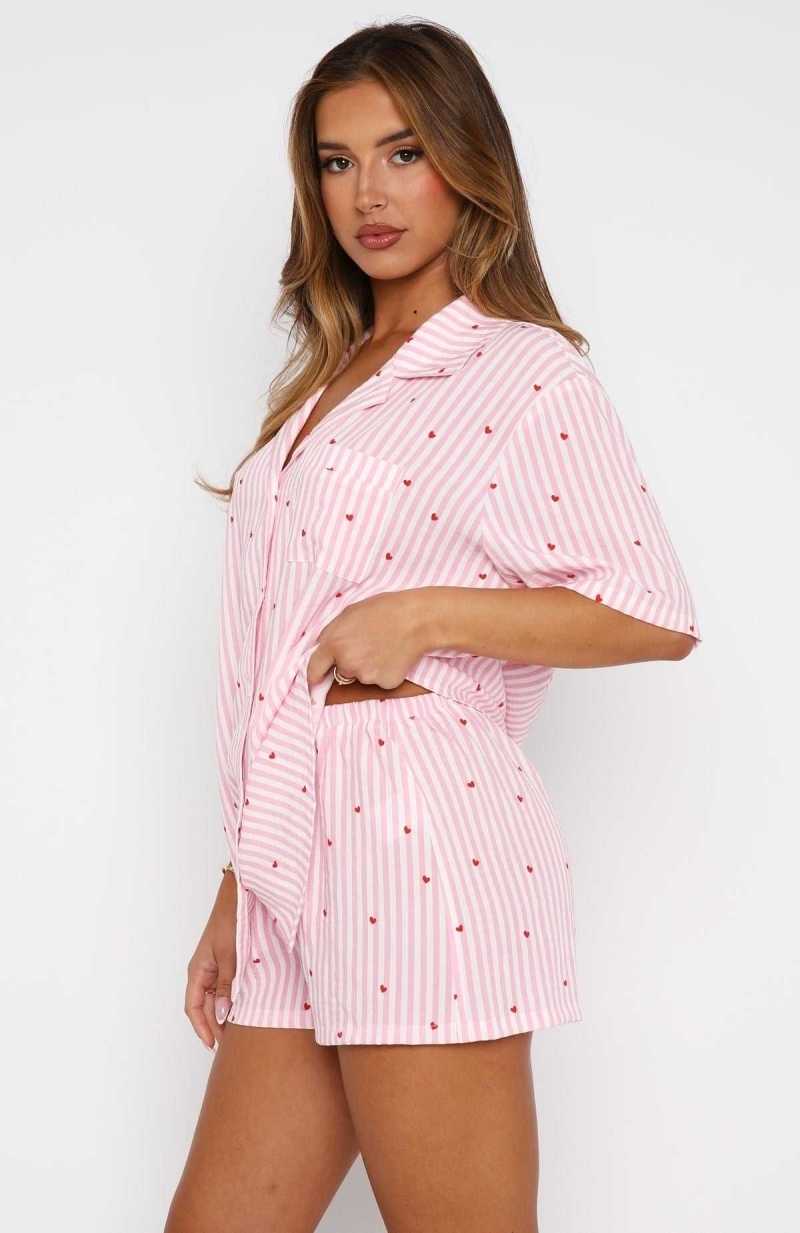 White Fox Offline Pyjama Set Pink Sweetheart | EYZMHT-703