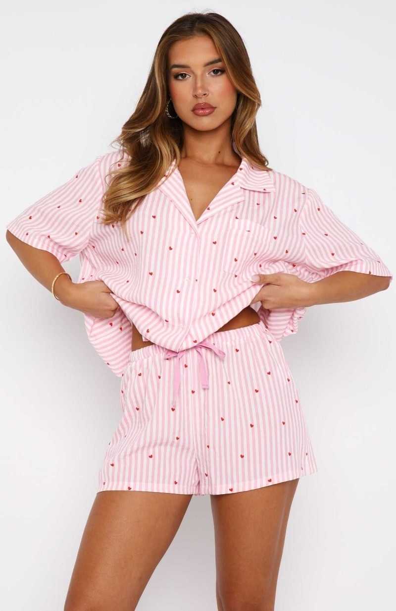 White Fox Offline Pyjama Set Pink Sweetheart | EYZMHT-703