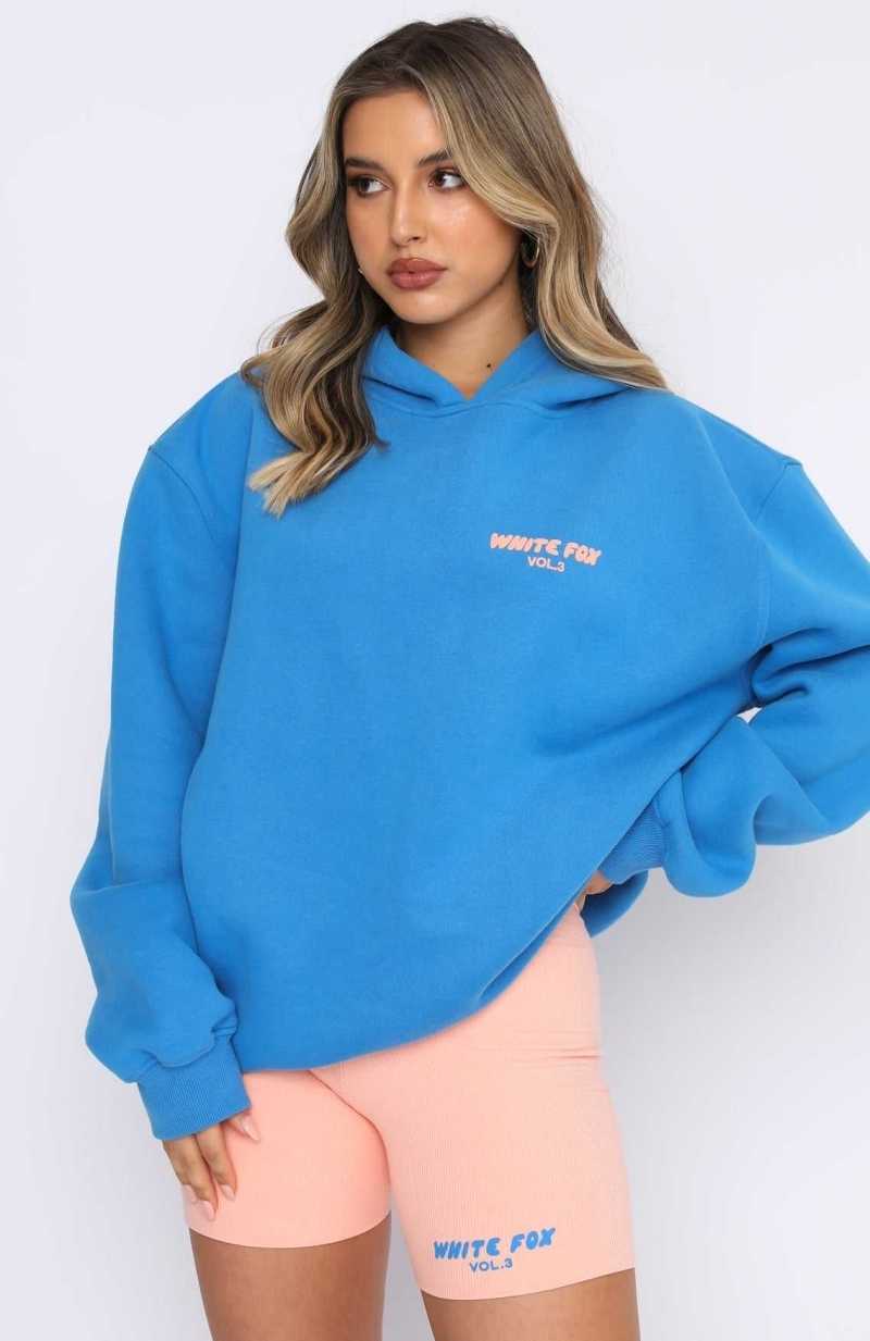 White Fox Offstage Hoodie Azure | HCVULB-276