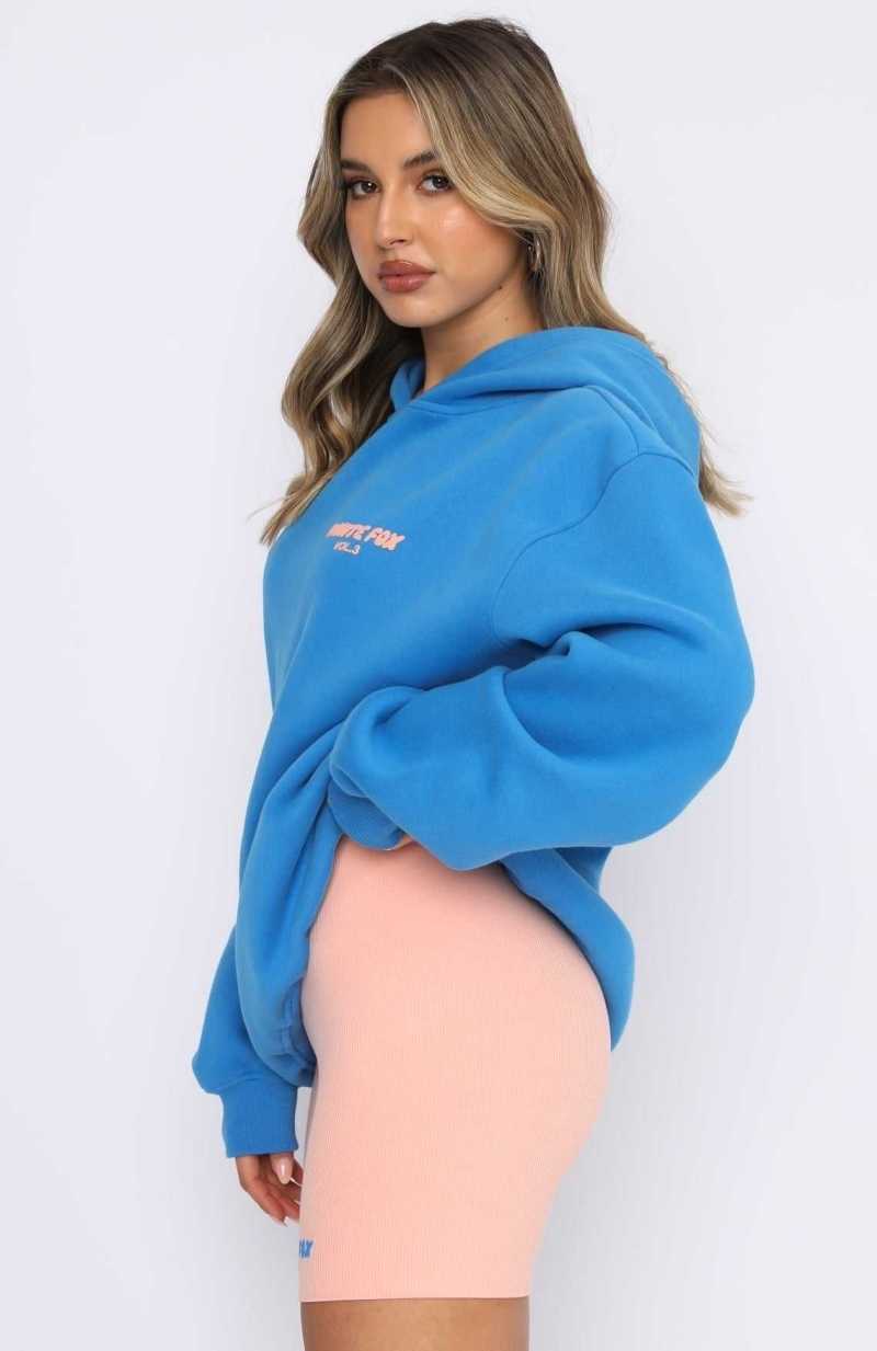 White Fox Offstage Hoodie Azure | HCVULB-276