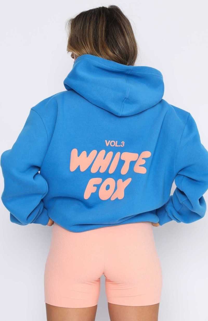 White Fox Offstage Hoodie Azure | HCVULB-276