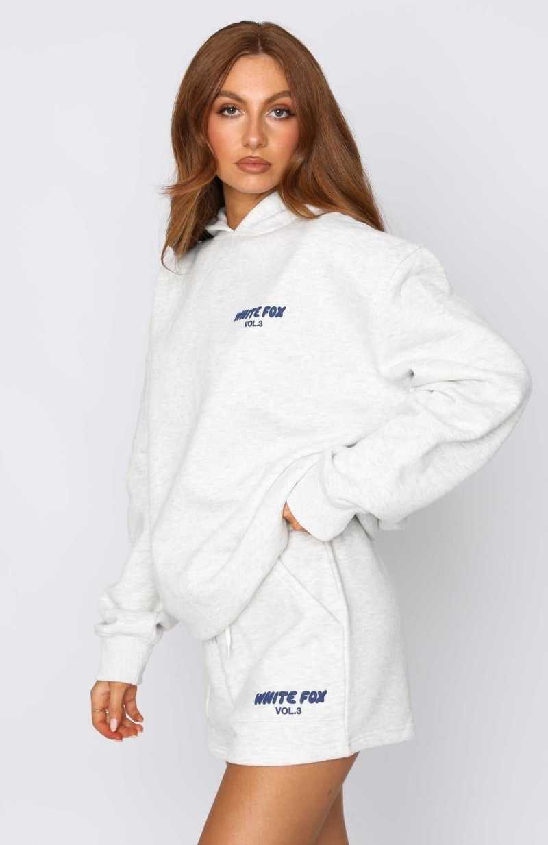 White Fox Offstage Hoodie Mineral Grey | GUHPTC-760
