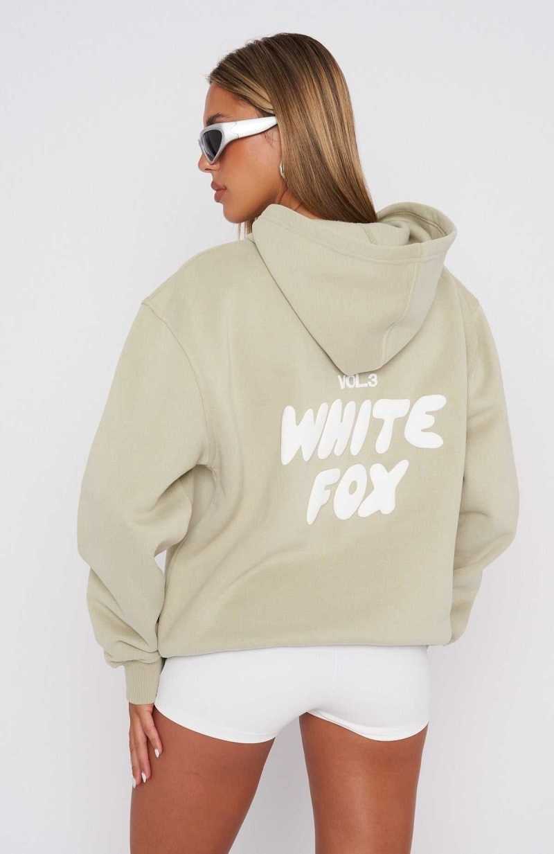 White Fox Offstage Hoodie Moss | FEBAKJ-947