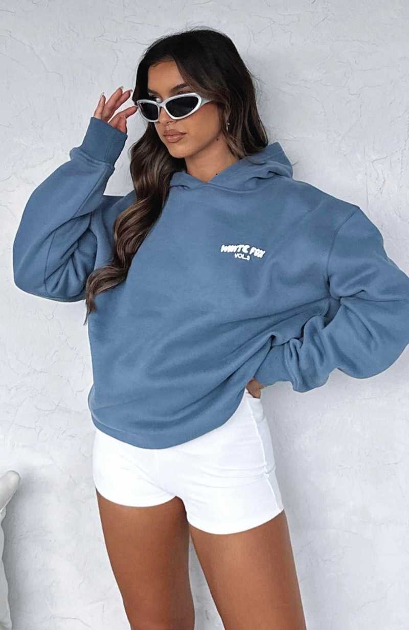 White Fox Offstage Hoodie Ocean | HFPQLM-312