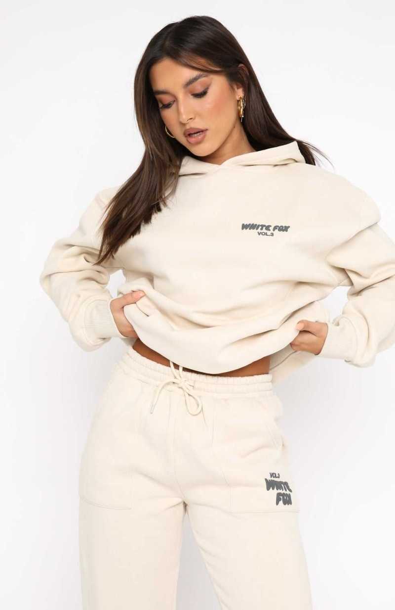 White Fox Offstage Hoodie Pebble | ZDLIHB-170