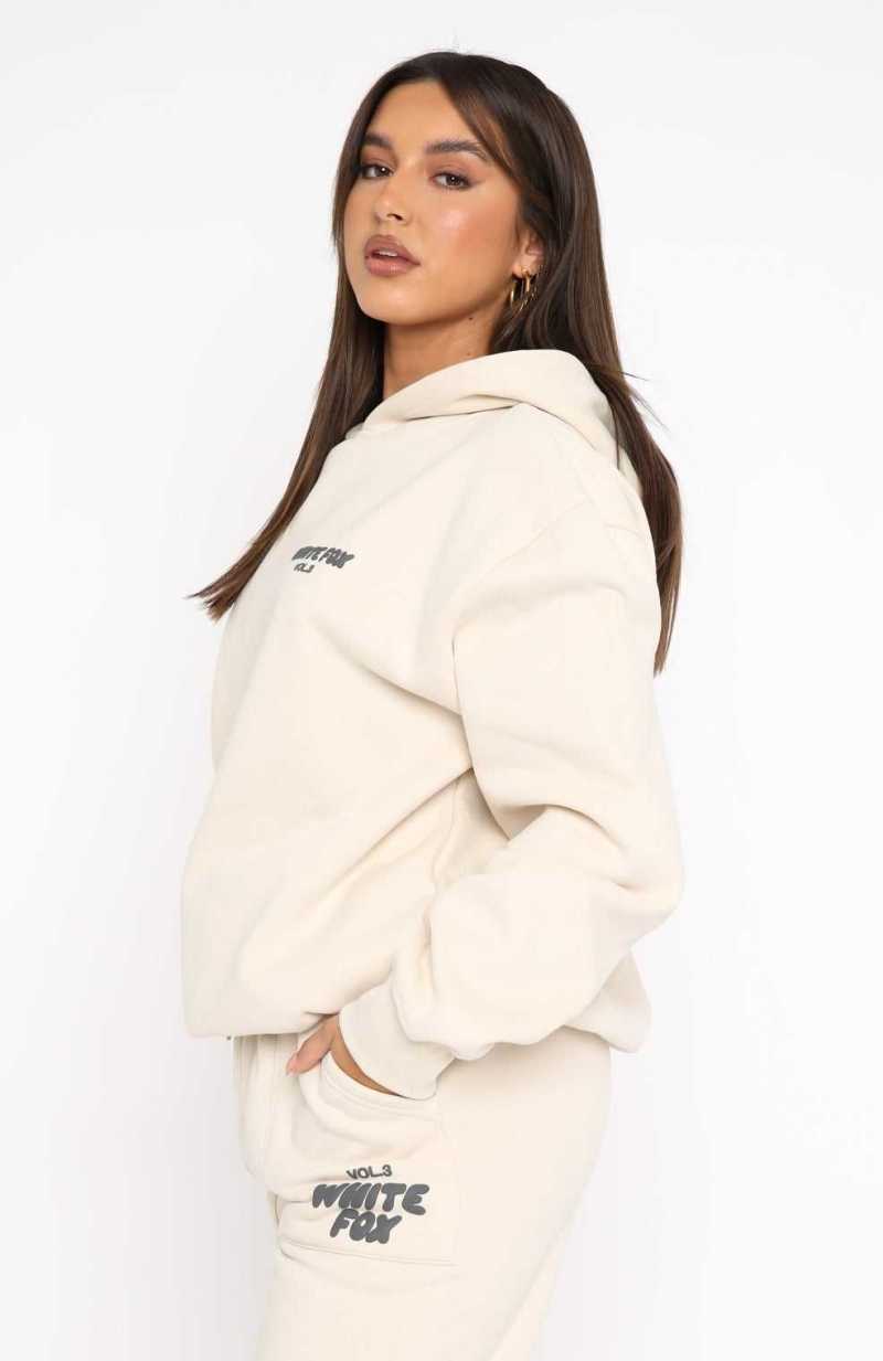 White Fox Offstage Hoodie Pebble | ZDLIHB-170