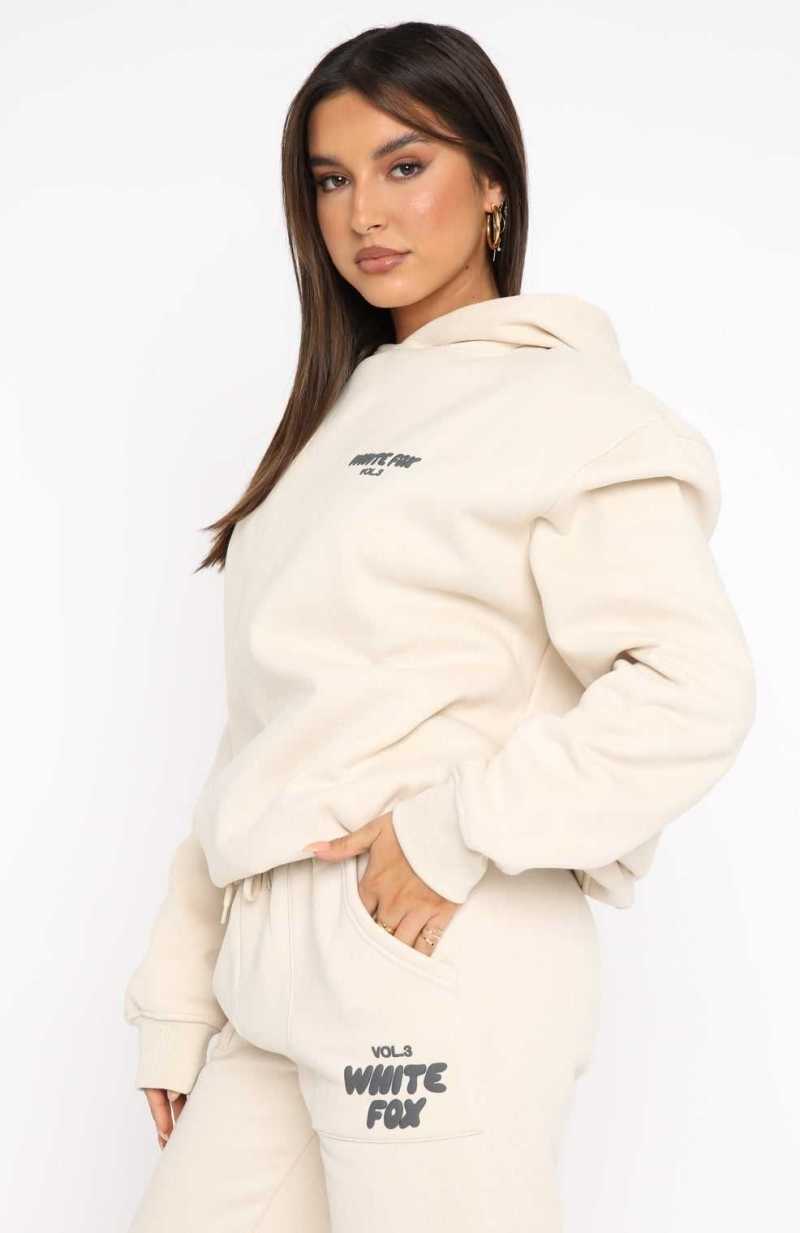 White Fox Offstage Hoodie Pebble | ZDLIHB-170