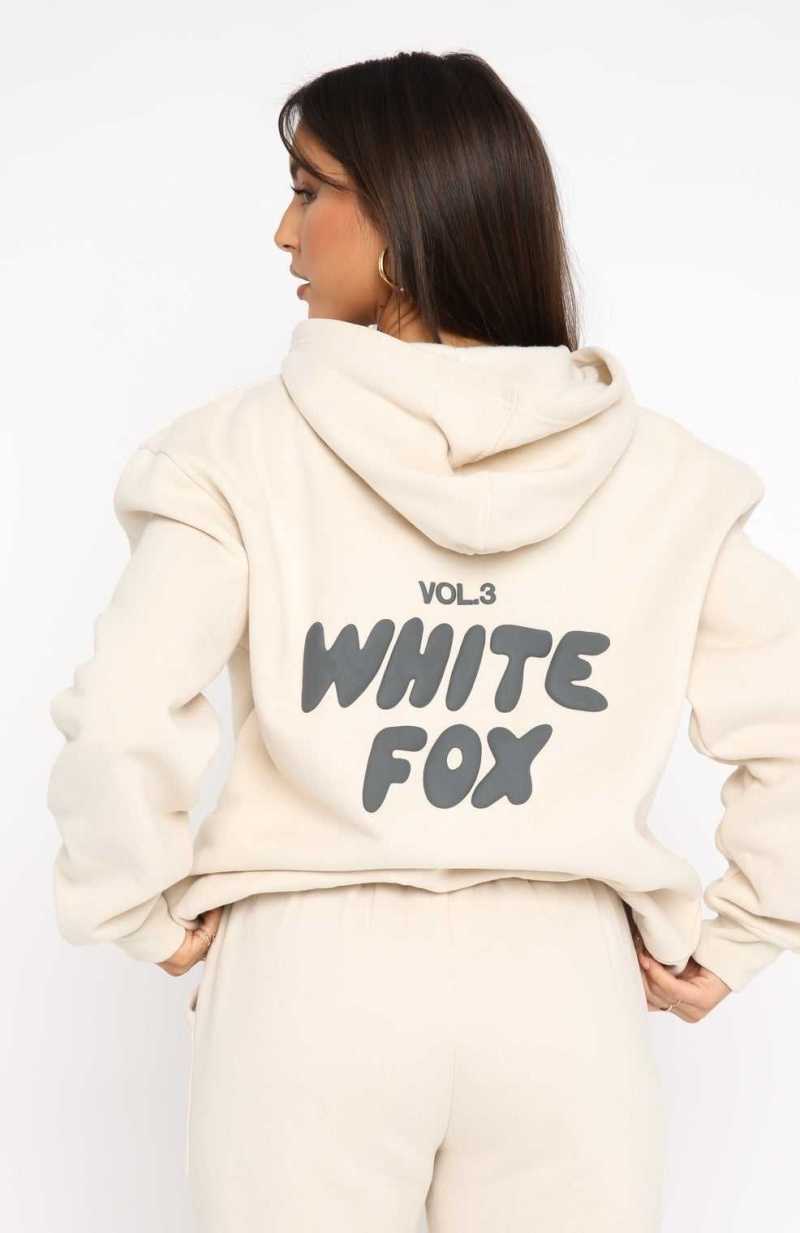 White Fox Offstage Hoodie Pebble | ZDLIHB-170