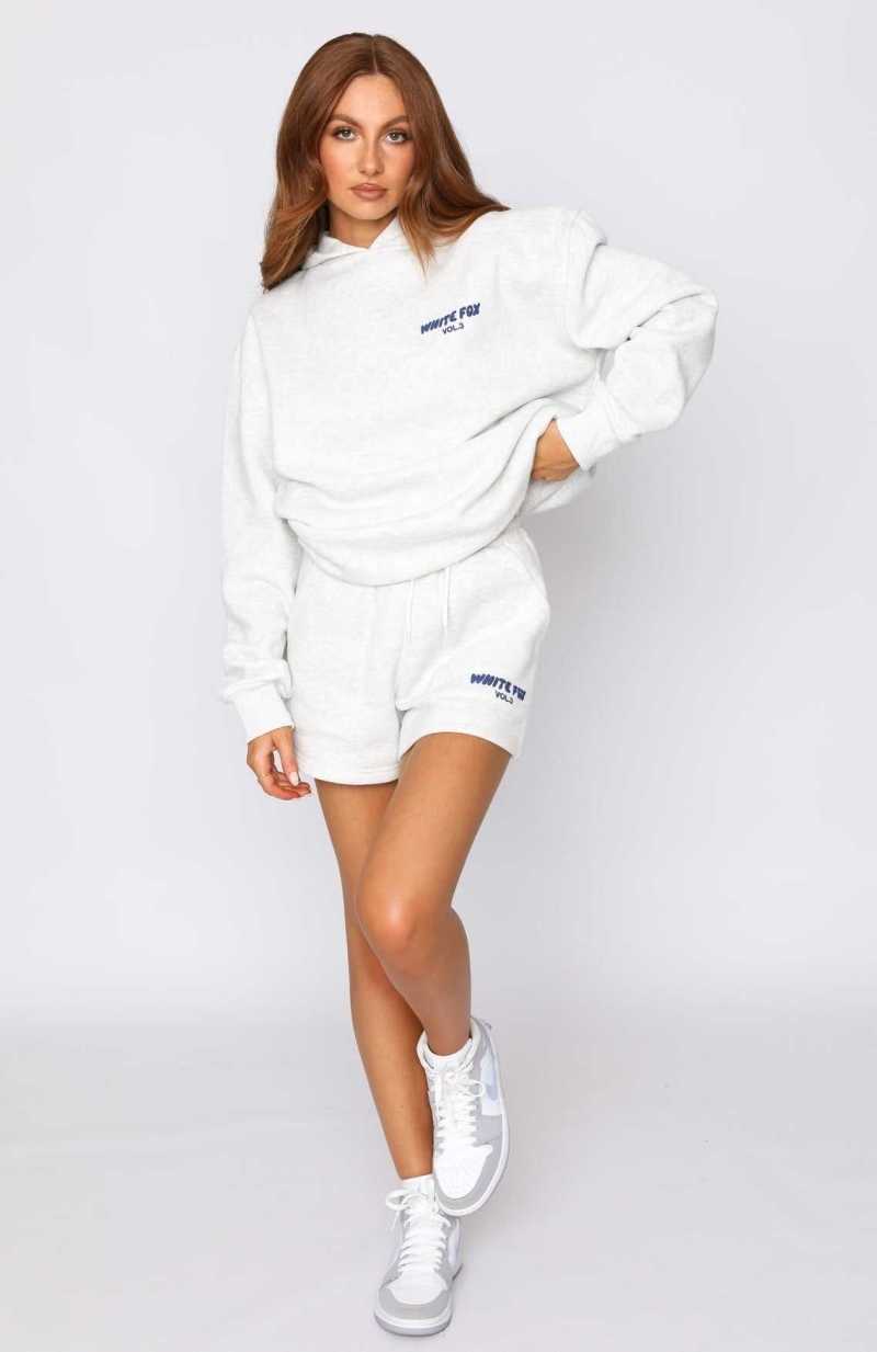White Fox Offstage Lounge Shorts Mineral Grey | JXGECT-059
