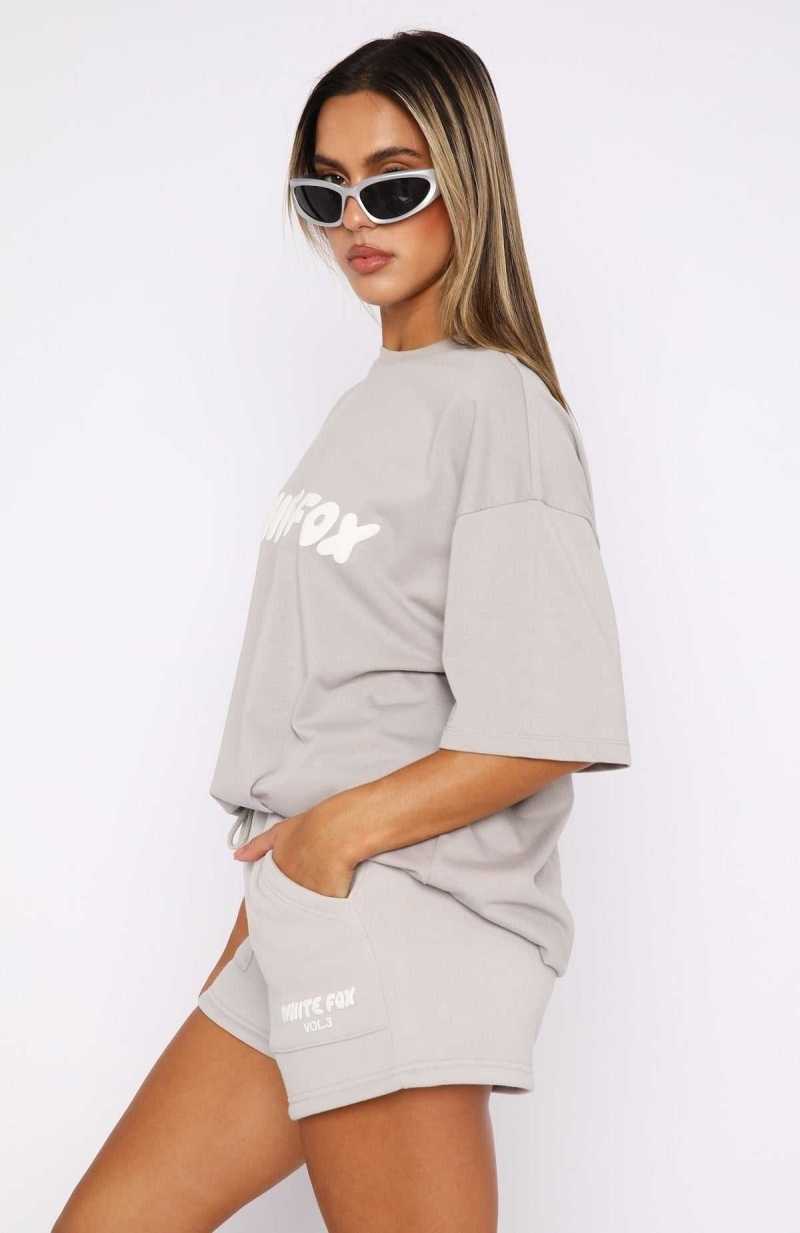White Fox Offstage Lounge Shorts Moon | AIYQDU-526