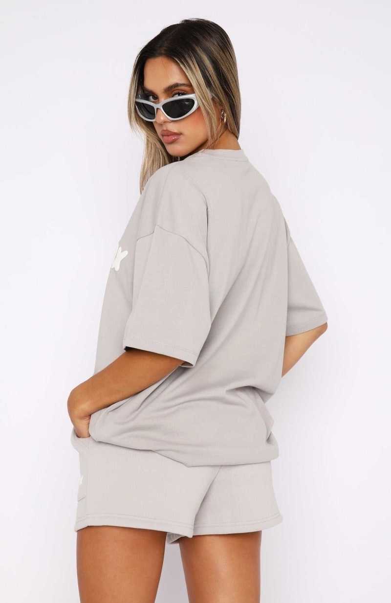 White Fox Offstage Lounge Shorts Moon | AIYQDU-526