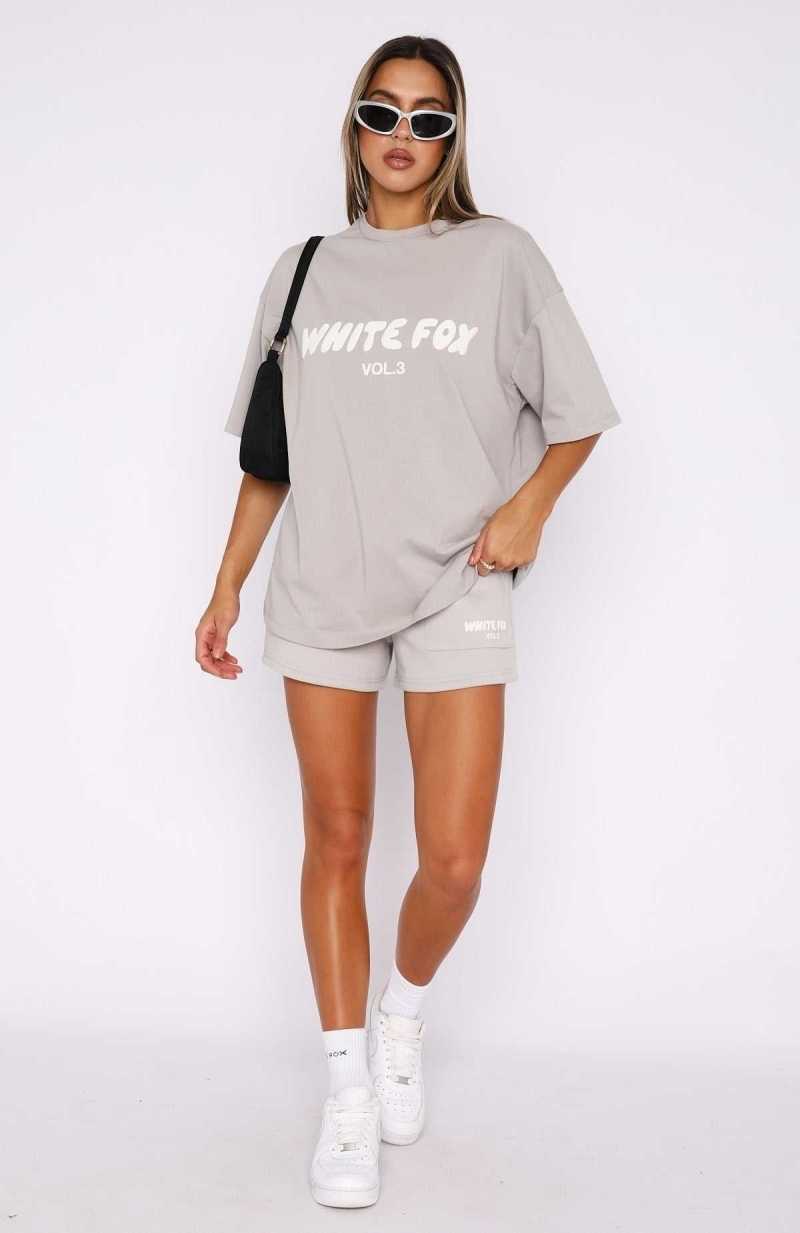 White Fox Offstage Lounge Shorts Moon | AIYQDU-526