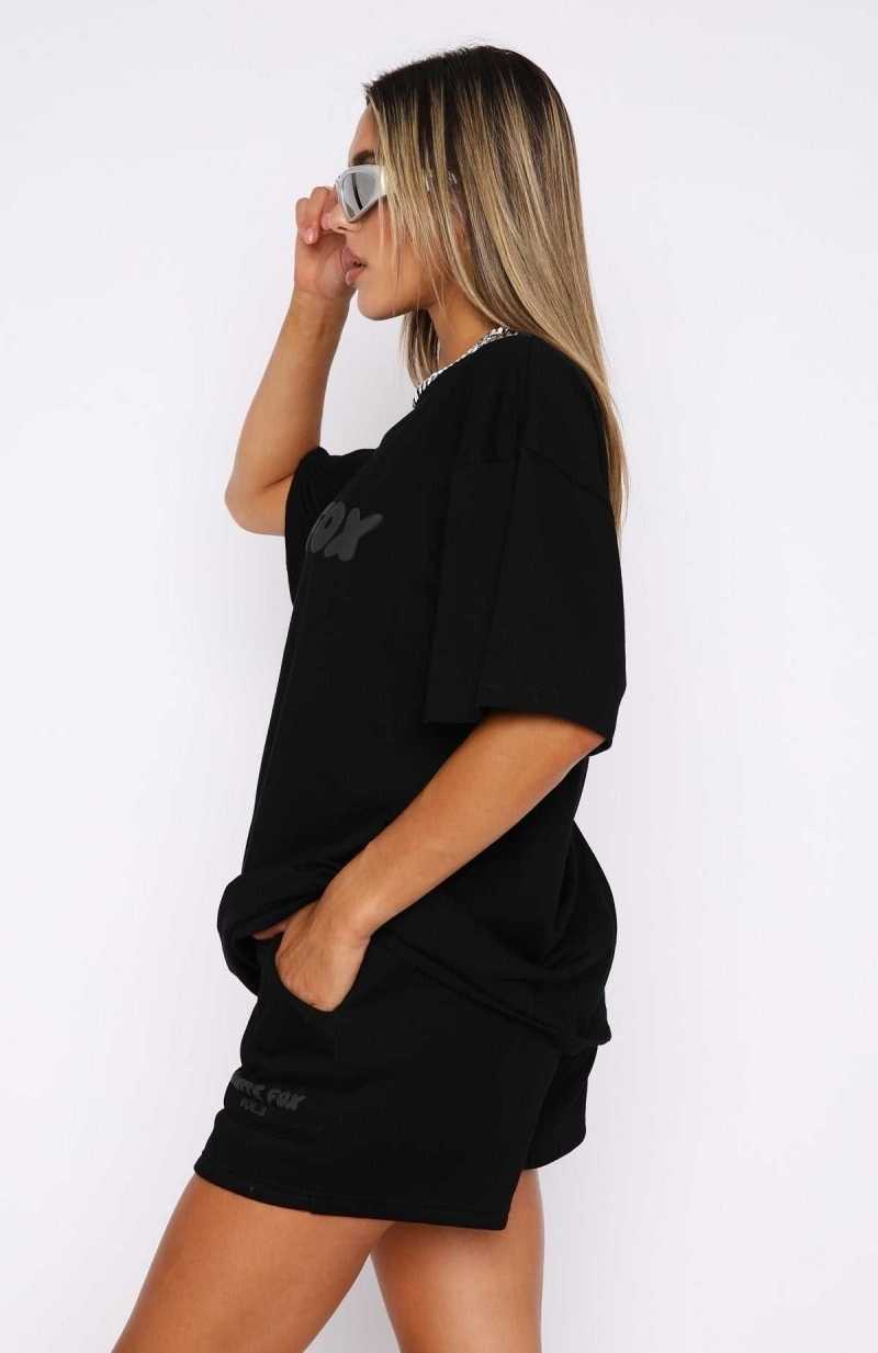 White Fox Offstage Lounge Shorts Onyx | HBDGJZ-640