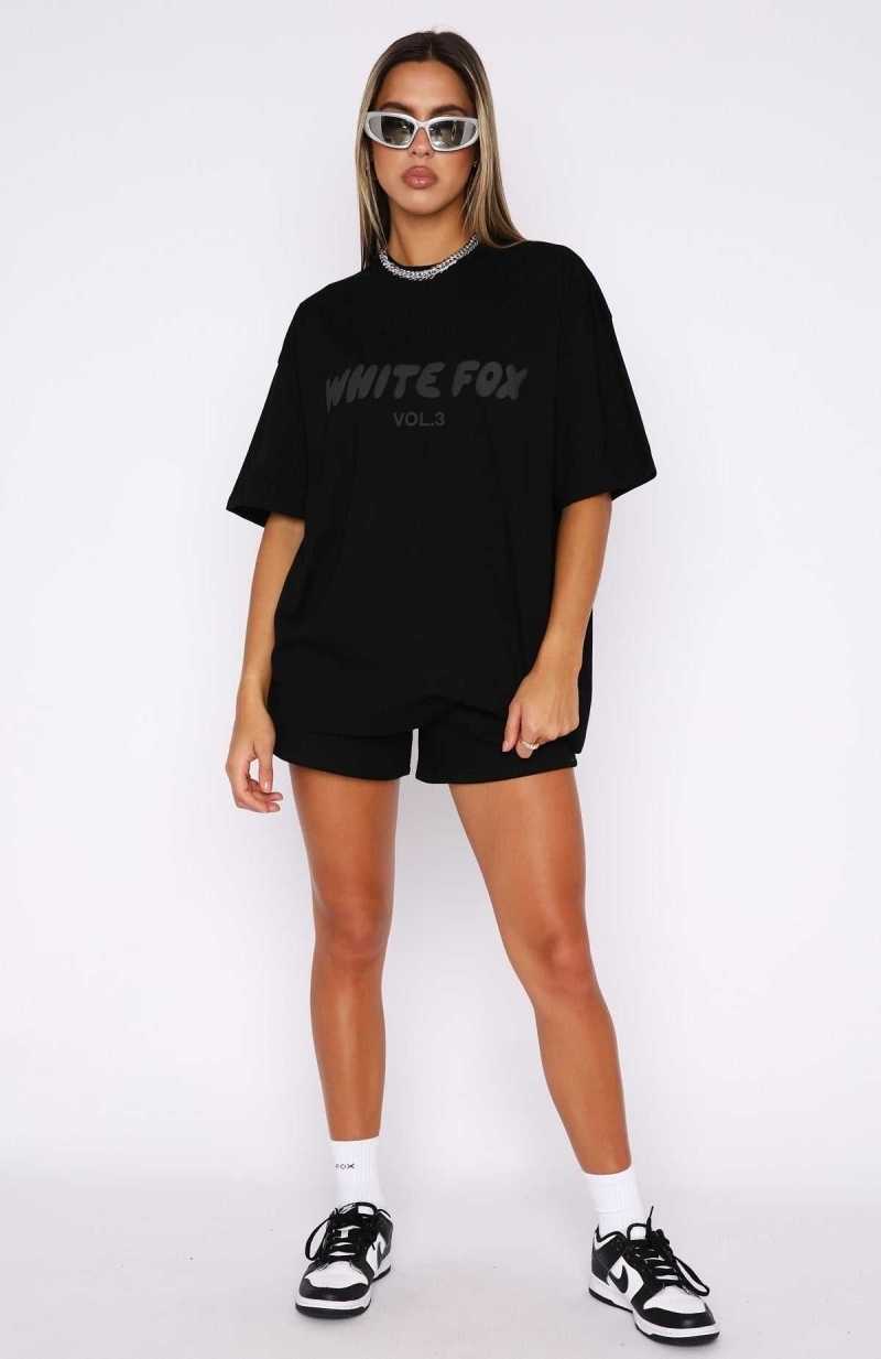 White Fox Offstage Lounge Shorts Onyx | HBDGJZ-640