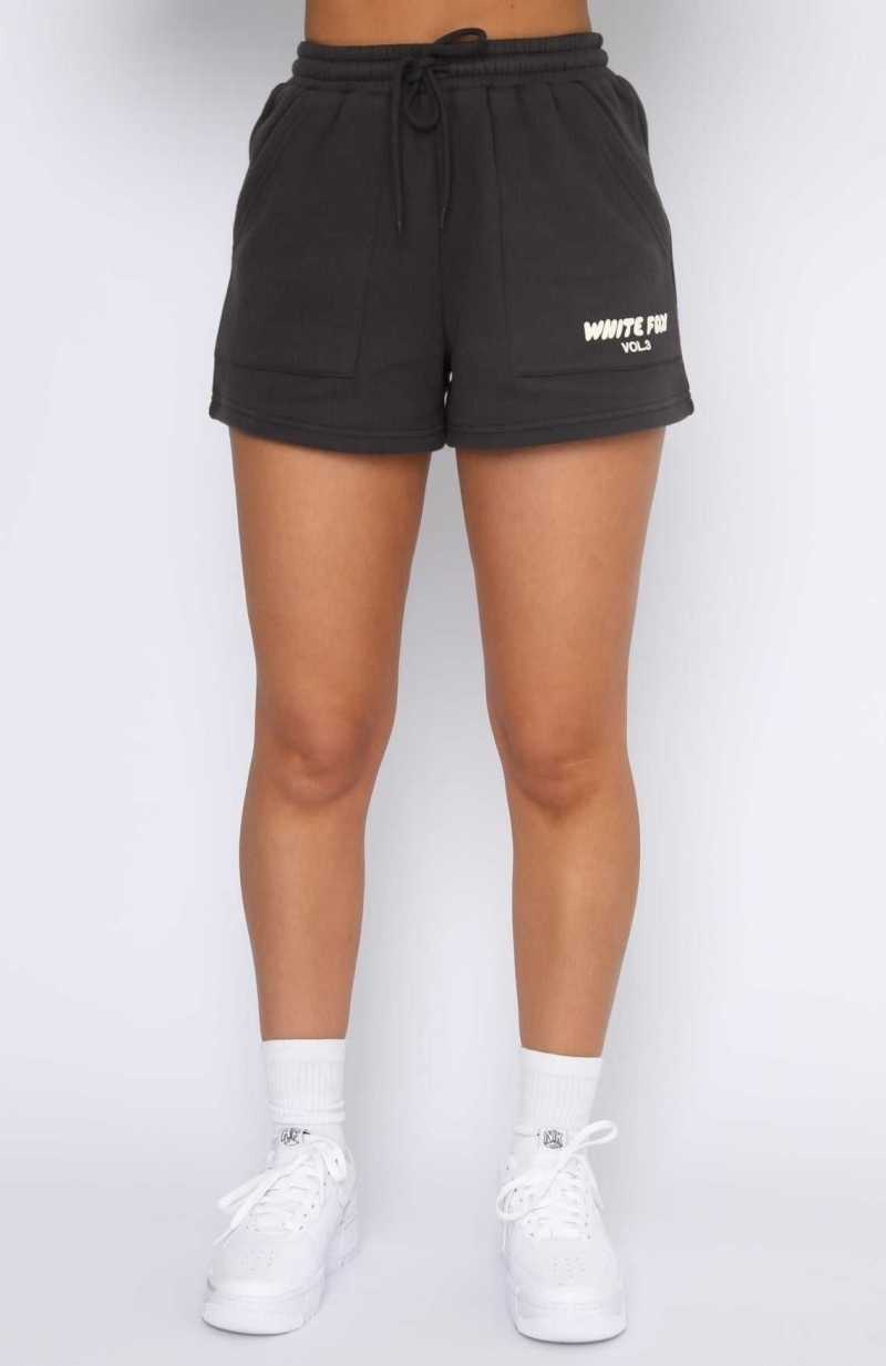 White Fox Offstage Lounge Shorts Shadow | QVHWSN-452