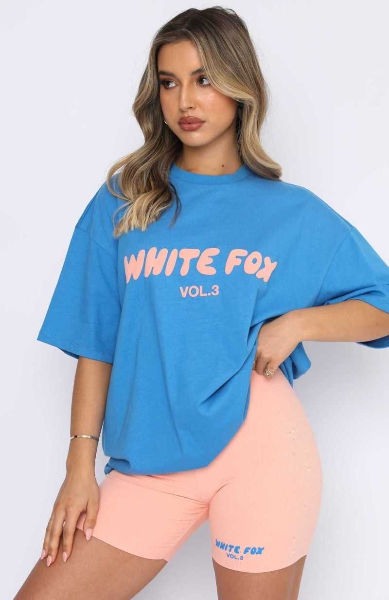 White Fox Offstage Oversized Tee Azure | RJWTNB-074
