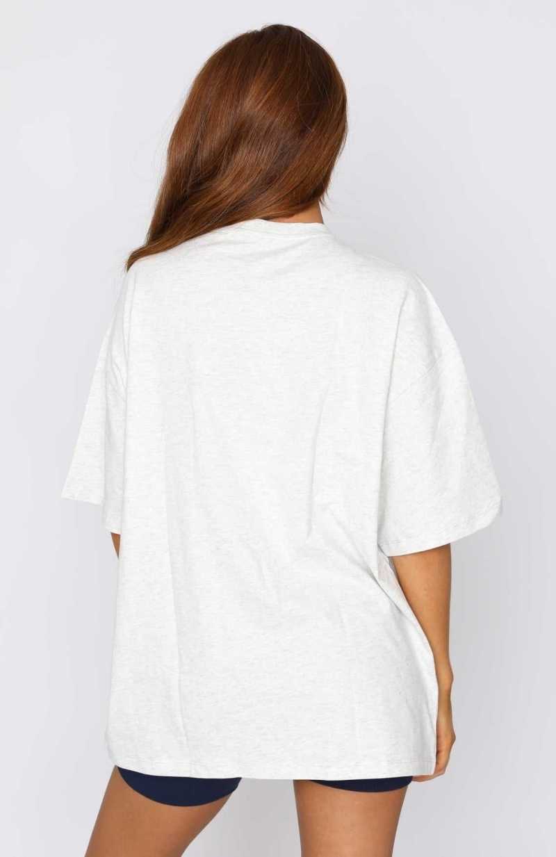 White Fox Offstage Oversized Tee Mineral Grey | TPMDBF-392